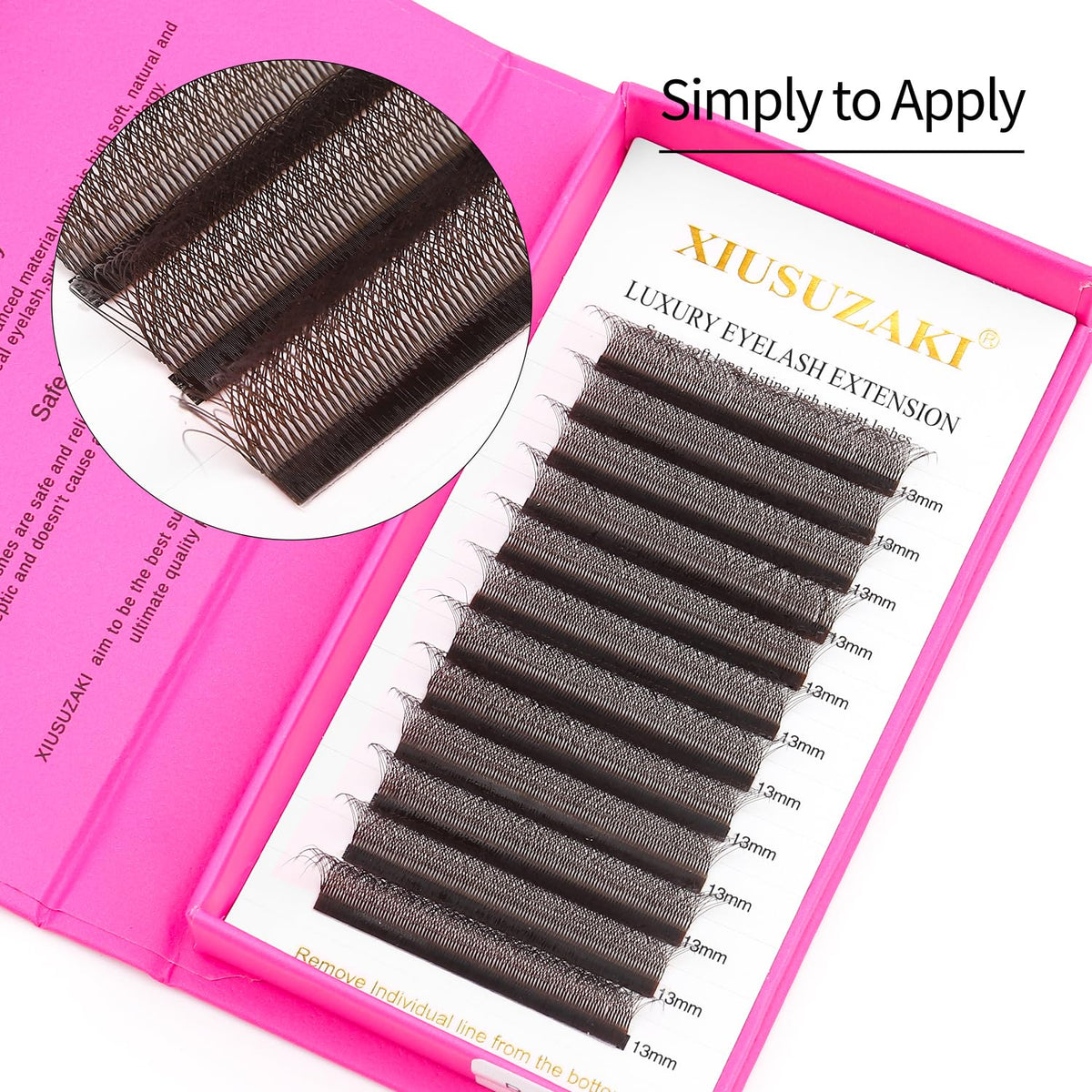 W Lash Extensions Brown 5D Eyelash Extensions W Shape 0.07mm Thickness D Curl Mix 8-15mm Premade