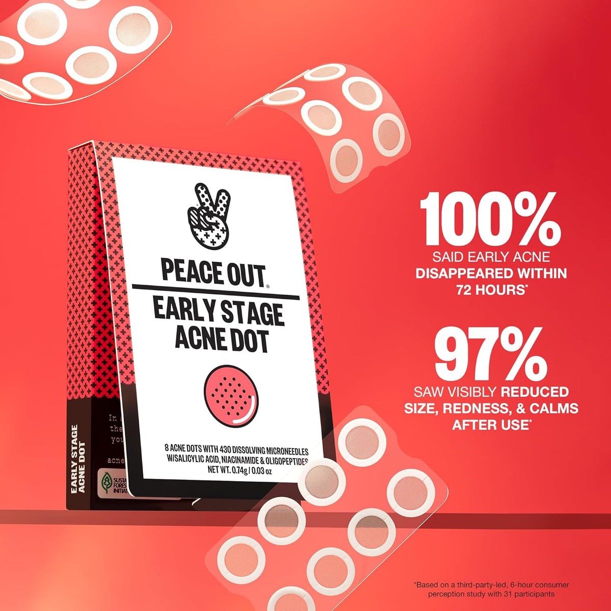 PEACE OUT Early Stage Acne Dots Helps Target Blemishes Below the Surface, Hydrocolloid Pimple