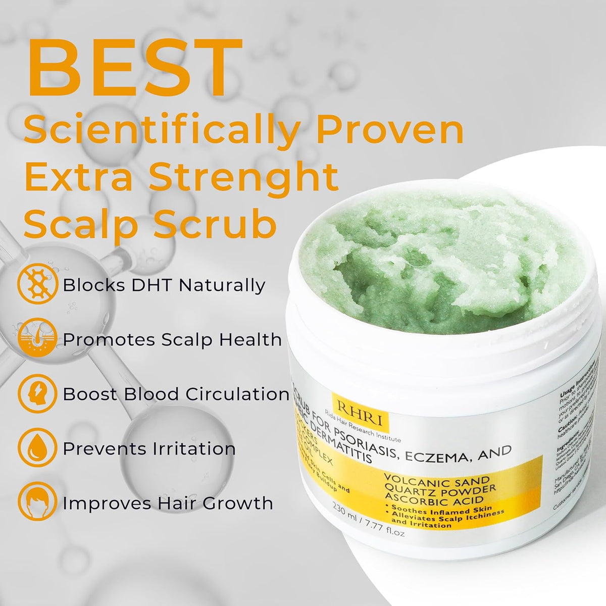 Anti Fungal Pre Shampoo Scalp Scrub for Psoriasis, Eczema & Seborrheic Dermatitis | DHT Blockers