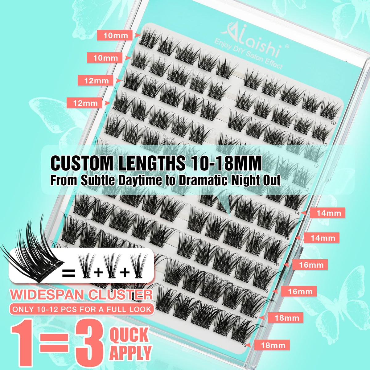 No Glue Needed Lashes, Self Adhesive Eyelashes, DIY Lash Cluster Eyelash Extensions Kit