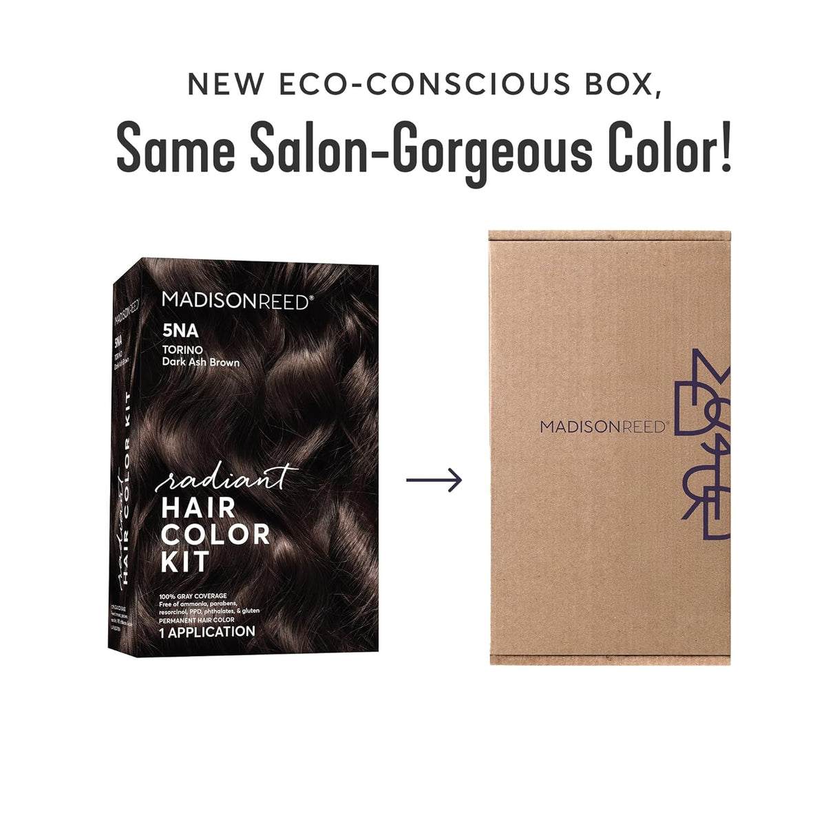 Madison Reed Radiant Hair Color Kit | 5NA Dark Ash Brown with Cool Smoky Undertones (Torino Brown)