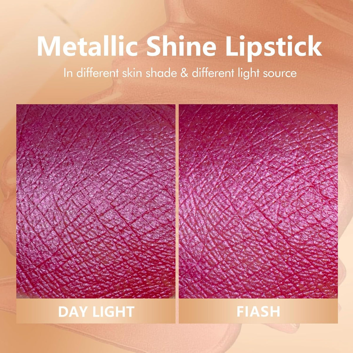 MAKI YIKA Metallic Lipstick - Long Lasting Hot Pink Lipstick for Women, High Shine No Smudge