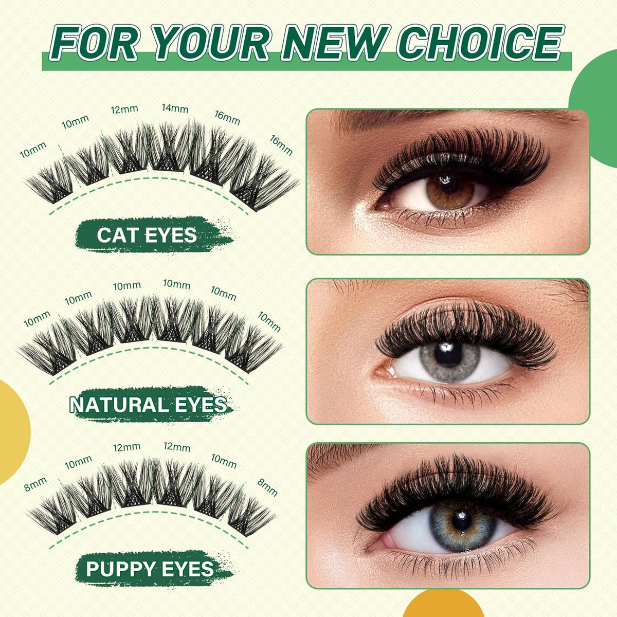 KEYYOU Lash Clusters Kit 144pcs Thick Volume D Curl Lash Clusters Lash Extension Kit with Mascara