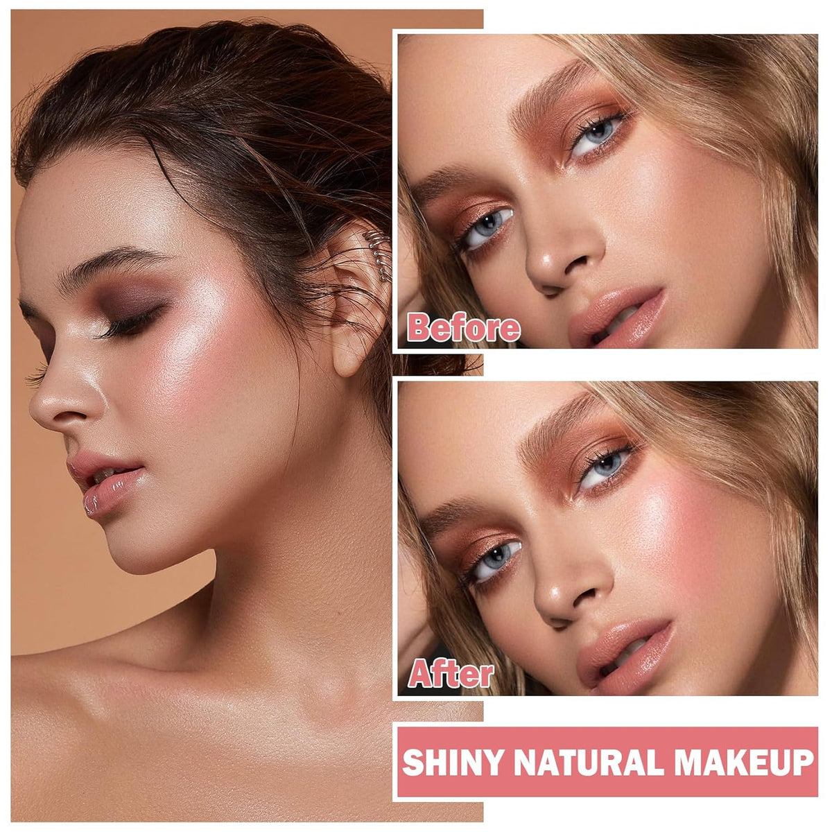 Face Glitter Highlighter Makeup Palette Shimmer Contour Powder Waterproof Long-Lasting,Brightens