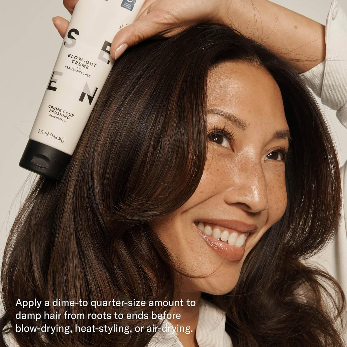 SEEN Blow-Out Creme, Fragrance Free - Non-Comedogenic & Sulfate-Free Blow Out Hair Cream- Reduces