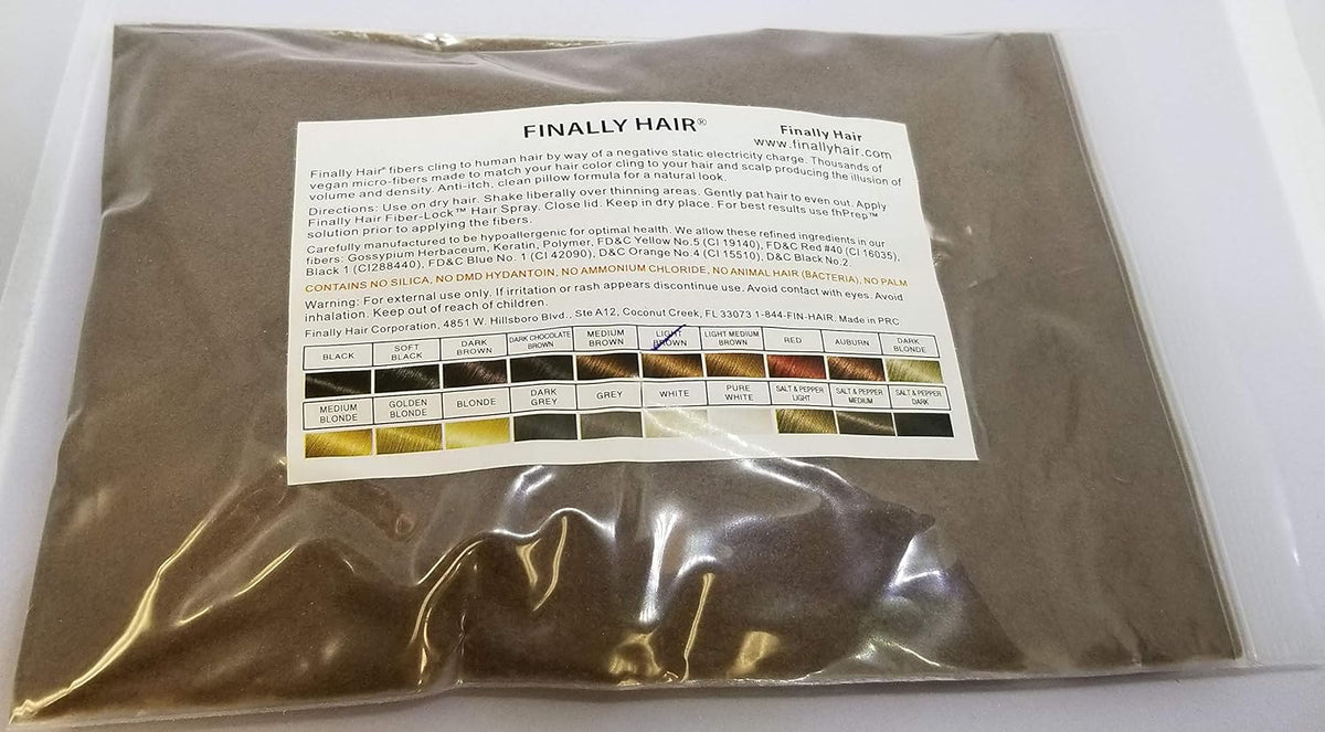 Finally Hair Building Fiber Refill 100 Grams Light Brown Hair Loss Concealer by Finally Hair (Light