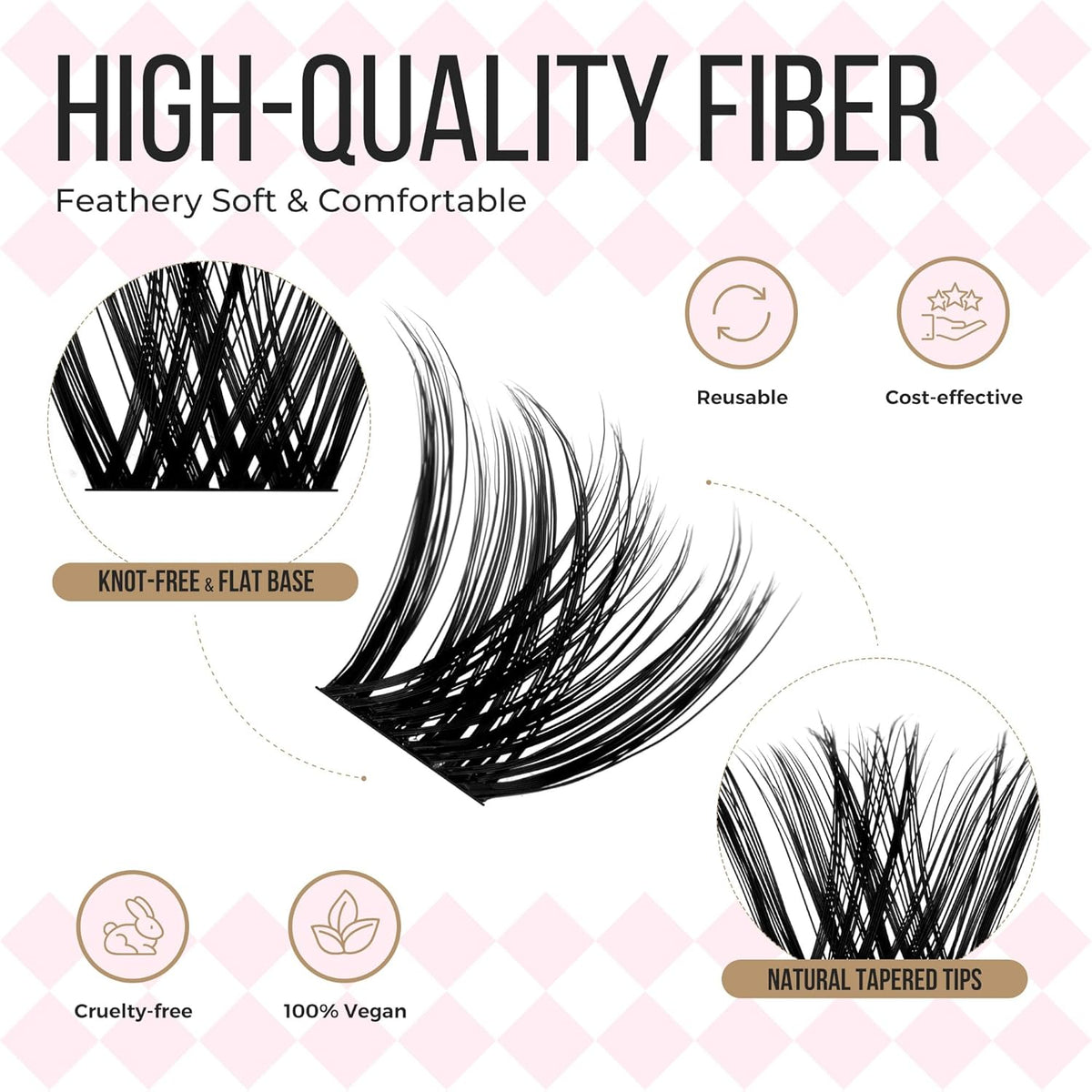 PopUp Lash-Extension-Clusters 182pcs D Curl Lash Clusters Natural Look Cluster Lashes Extensions