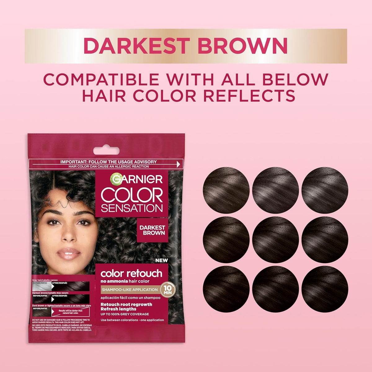 Garnier Color Sensation Color Retouch, Demi Permanent Hair Dye for Roots with 100% Gray Coverage
