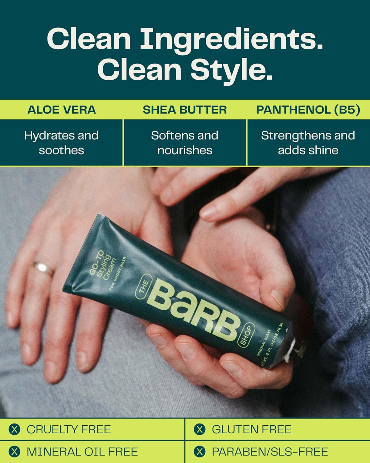 Barb Styling Cream for Women and Men - Soft Hold Hair Styling Cream for Curl Definition and Frizz