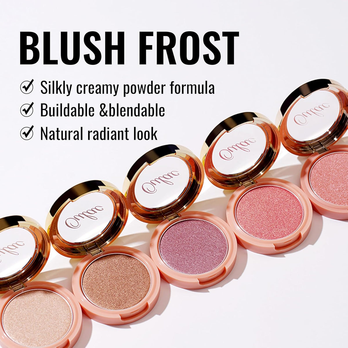Oulac Pink Luminisers Powdery Blusher for Cheeks Face Glow,Brighten Skin As Highlighter Makeup