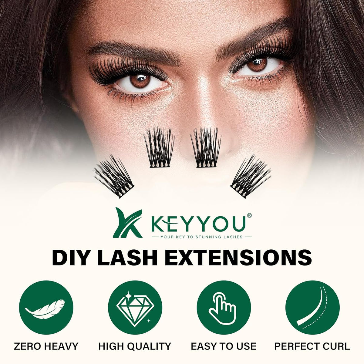 Lash Clusters 144pcs eyelash clusters D Curl 8-18MIX Individual Lashes KEYYOU Air Touch Cluster
