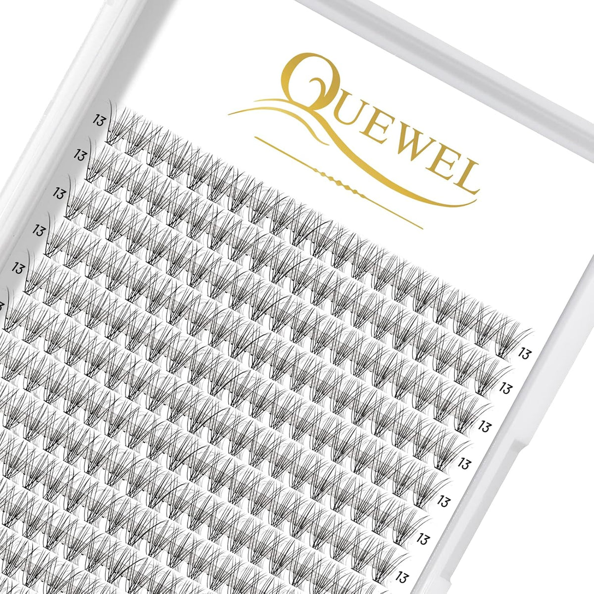 QUEWEL Cluster Lashes 240Pcs Individual Lashes 10D 0.10D Curl 13mm Knot-Free Lash Extensions
