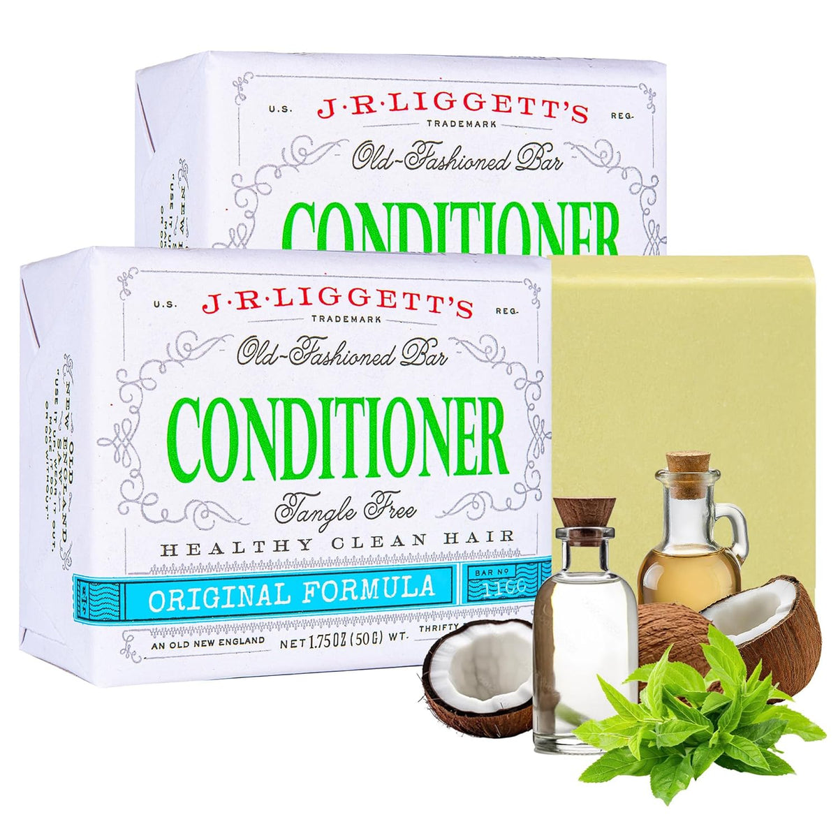 J·R·LIGGETT'S Conditioner Bar - Original Formula, All Natural Hair Conditioner with Coconut Oil &