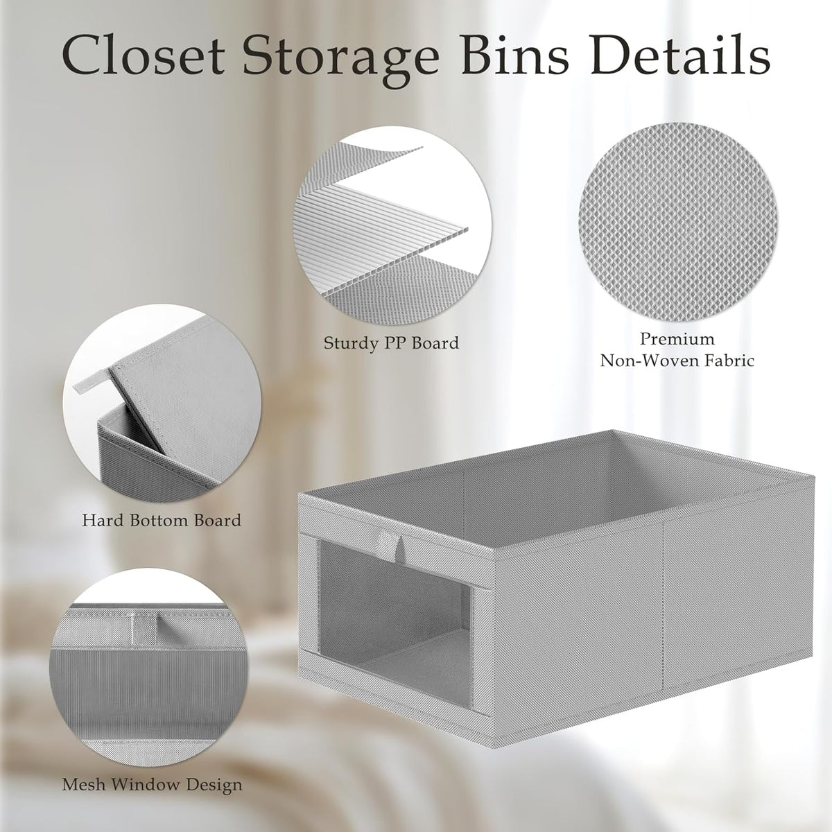 Criusia 8 Pack Linen Closet Organizers and Storage, Large Linen Closet Baskets for Organization