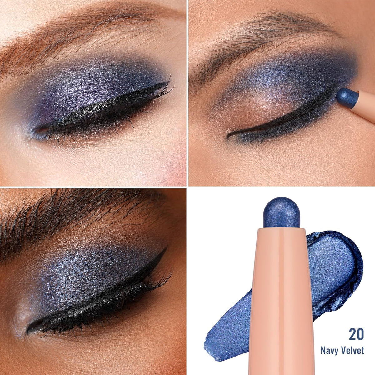Oulac Eyeshadow Stick Set Smooth & Long Lasting, Twist-up Design Shimmering Glitter Finish