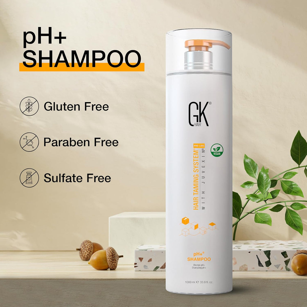 Global Keratin GK HAIR pH+ Pre-Treatment Clarifying Shampoo (33.8 Fl Oz/1000ml) For Preps Hair Deep