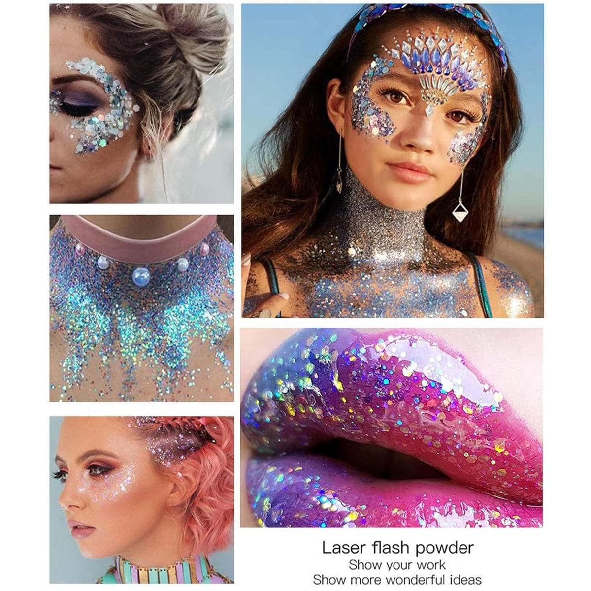 DAGEDA Green Body Glitter Gel, St Patricks Day Face Glitters Body Sequins Shimmer, Chunky Glitter