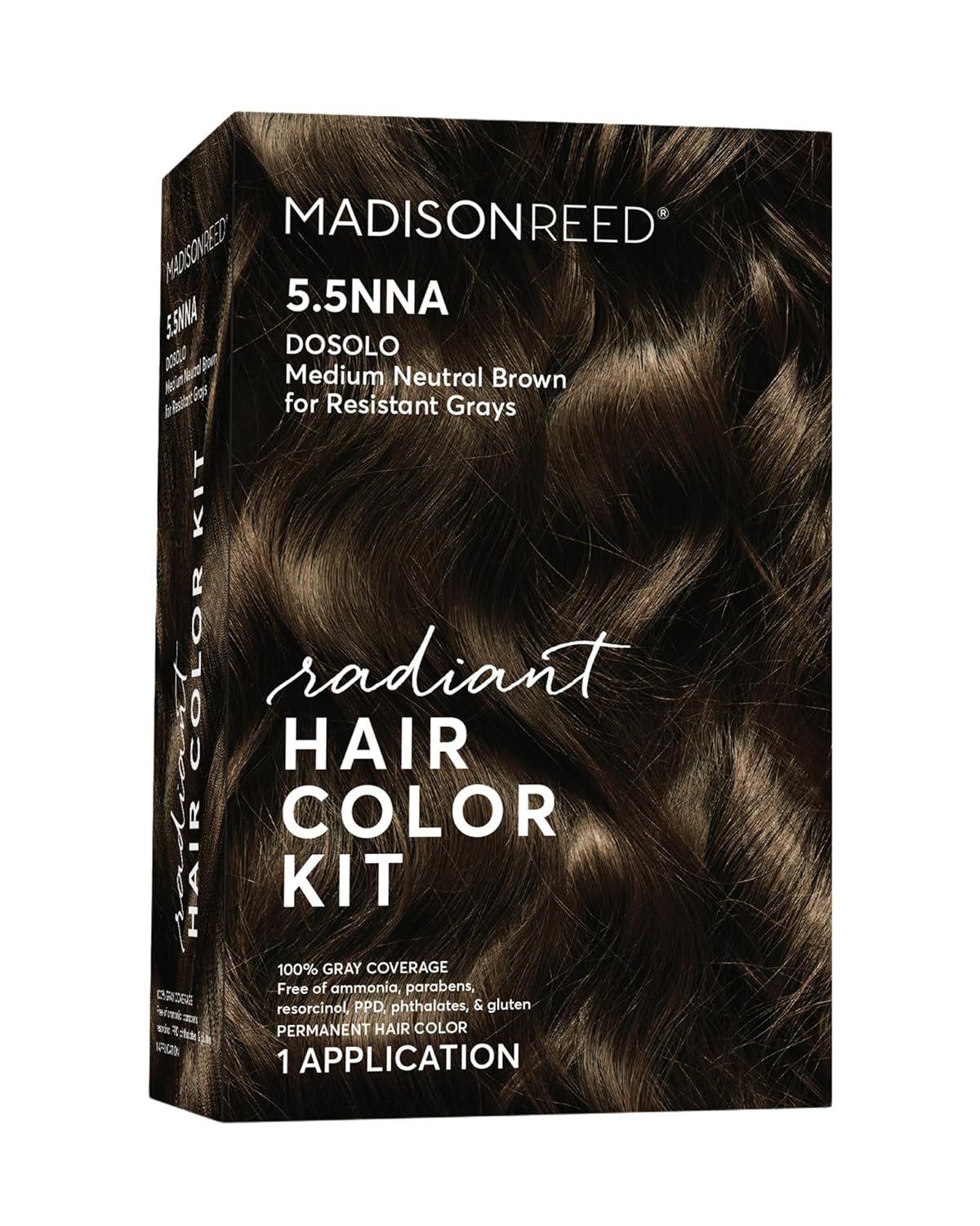 Madison Reed Radiant Hair Color Kit | 5.5NNA Dark Neutral Brown (Dosolo) 100% Maximum Gray Hair