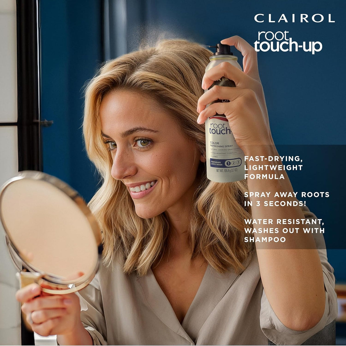 Clairol Root Touch-Up by Nice'n Easy Temporary Hair Coloring Spray, Light Brown Hair Color, Pack of