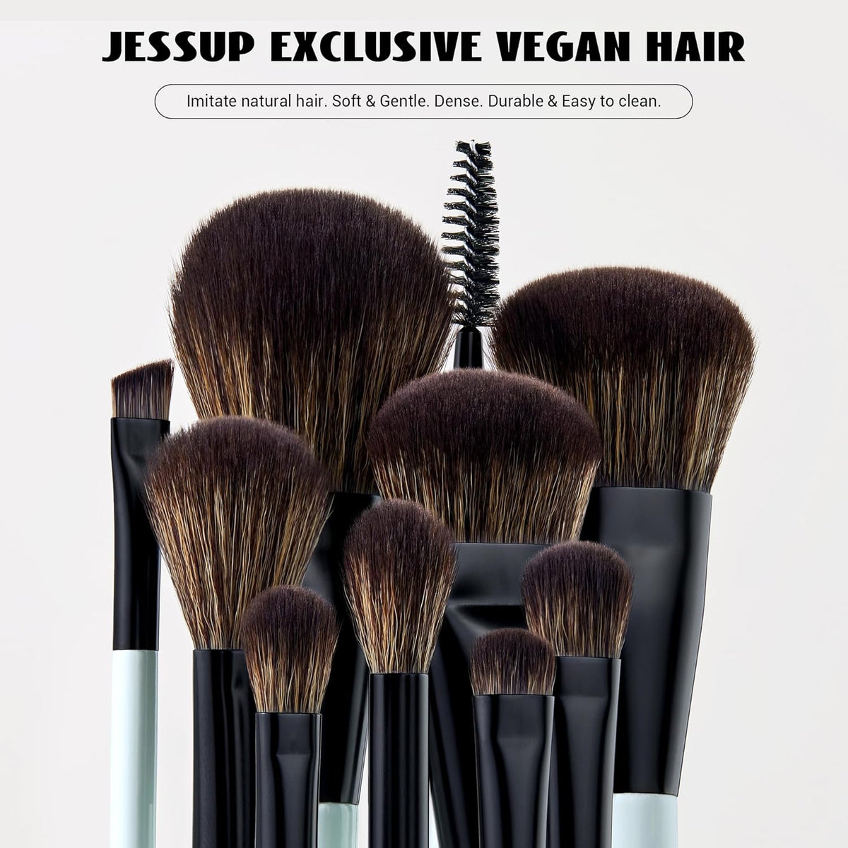 Jessup Makeup Brush Set 6pcs Double Sided Makeup Brushes Foundation Contour Blush Highlight