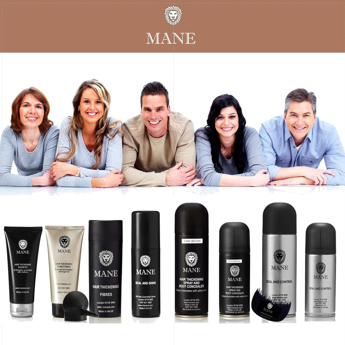 MANE Hair Thickening Fiber Spray (200 ml, Auburn)