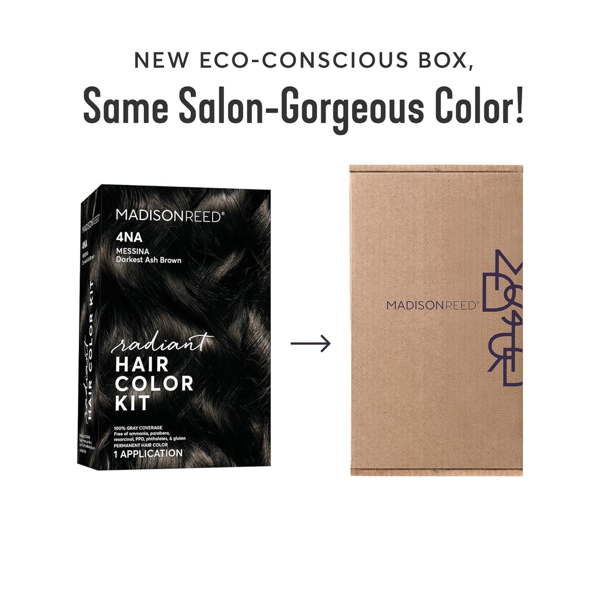 Madison Reed Radiant Hair Color Kit | 4NA Darkest Ash Brown with Cool Smoky Undertones (Messina