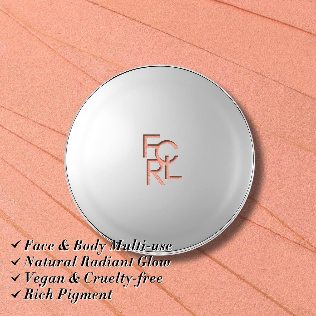 FOCALLURE Shimmer Face Highlighter Makeup Powder, Gel to Powder Glow Finish, Leaving a Lightweight
