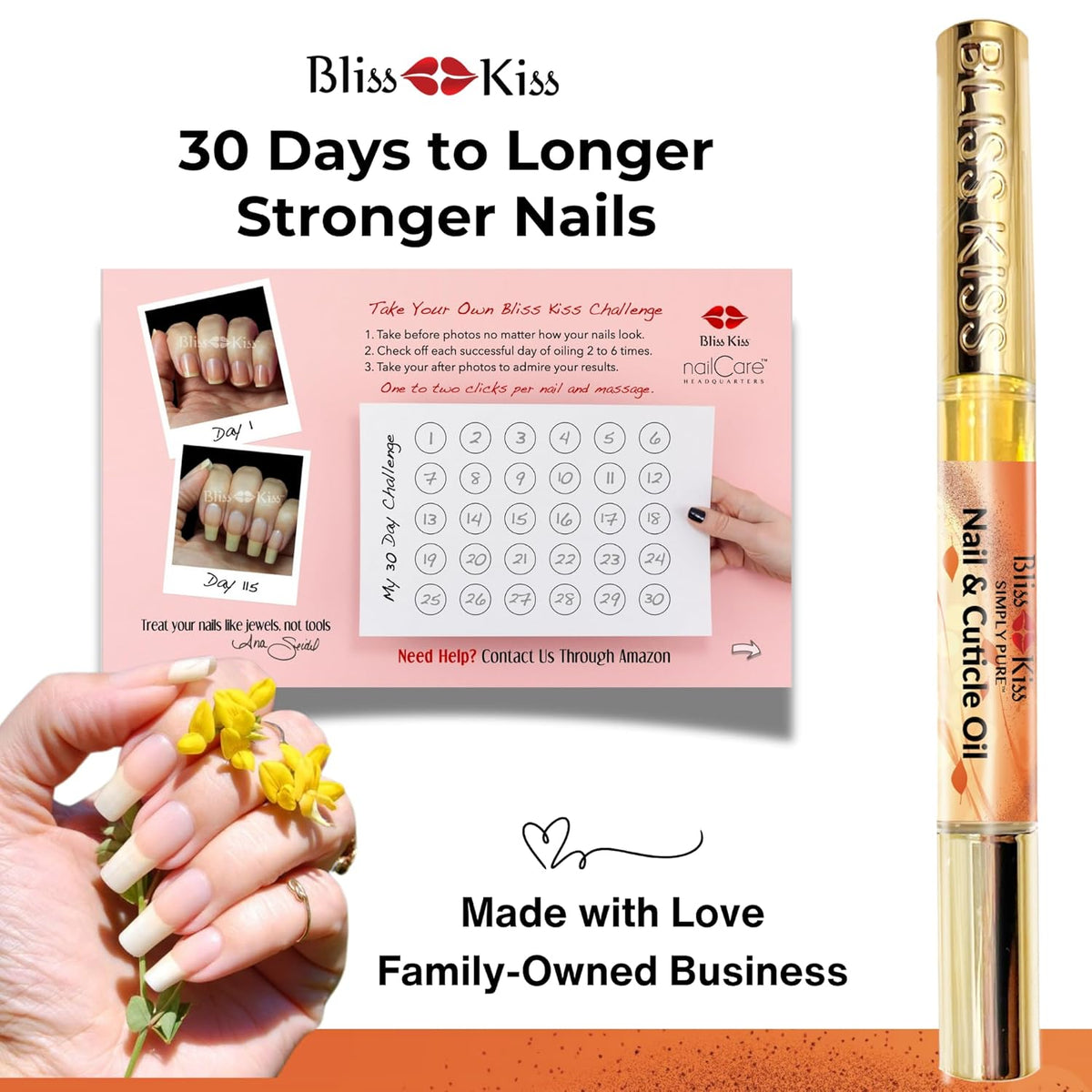 Bliss Kiss | 1 Pumpkin Spice Latte Fragrance | Nail Oil Cuticle Pen w/Vitamin E & Jojoba⏤Nail
