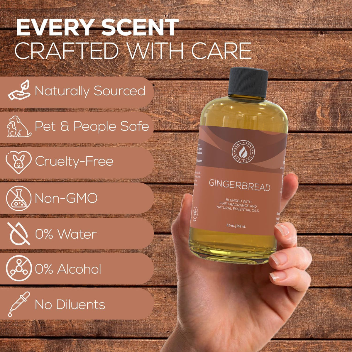Aroma Country Gingerbread Diffuser Oil - Luxury Essential Oils for Diffuser Refill & Air Freshener