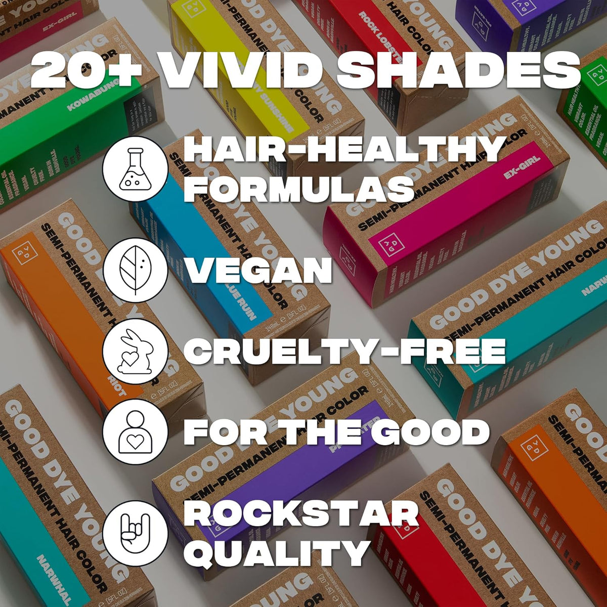 Good Dye Young Semi-Permanent Hair Color, Vegan and Cruelty-Free Purple Hair Dye, Last up to 24