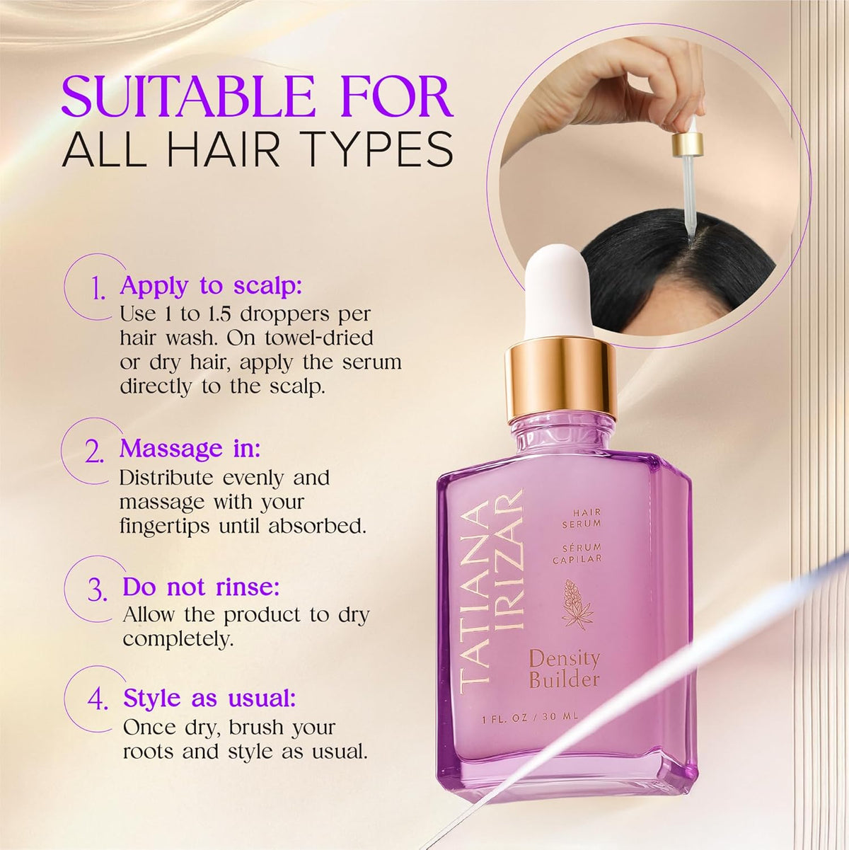 Hair Thickening Serum - Hair Density Serum Builder for Women Made in USA 30ml - Clinically Proven