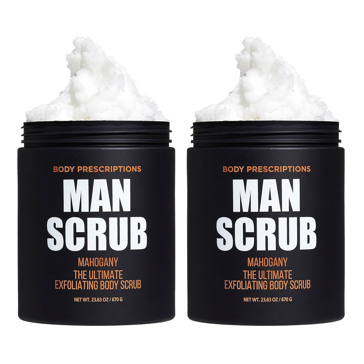 Body Prescriptions Men’s Exfoliating Body Scrub – Ultimate Skin Cleansing Wash in Jar with