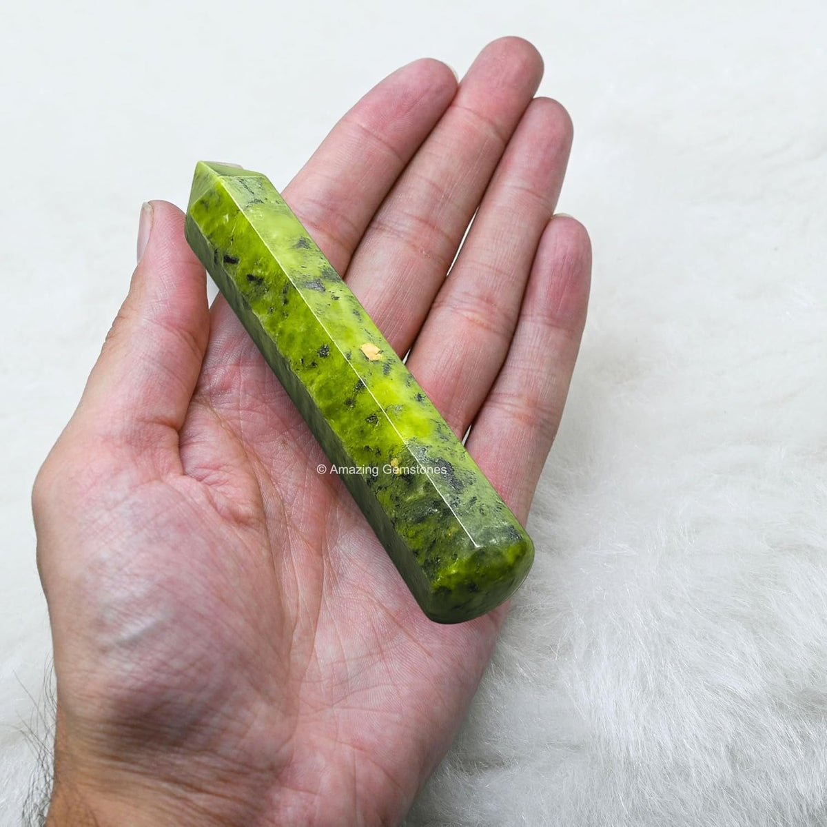 Amazing Gemstone Green Jade Crystal Wand Massage Stick - Pelvic Wand Gua Sha for Adults - Crystals