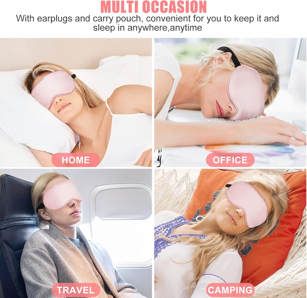 Cooling Eye Mask for Sleeping, Silk Sleep Mask w/Gel Eye Mask, Heated Eye Masks, Blindfold Eye