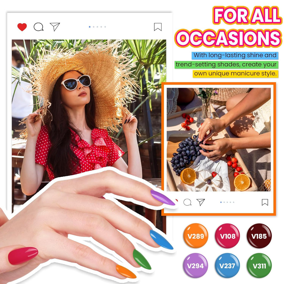 VANREESA Gel Nail Polish Kit with U V Light 74 Pcs Gel Polish Nail Set 56 All Season Colors Nail