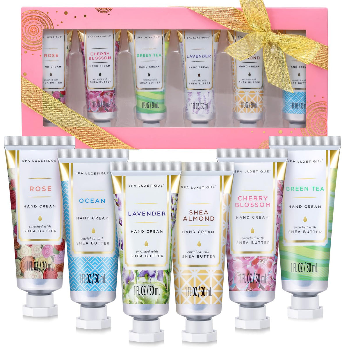 spa luxetique Travel Size Hand Cream Gift Set - Scented Hand Lotion for Dry Skin, Ideal Birthday