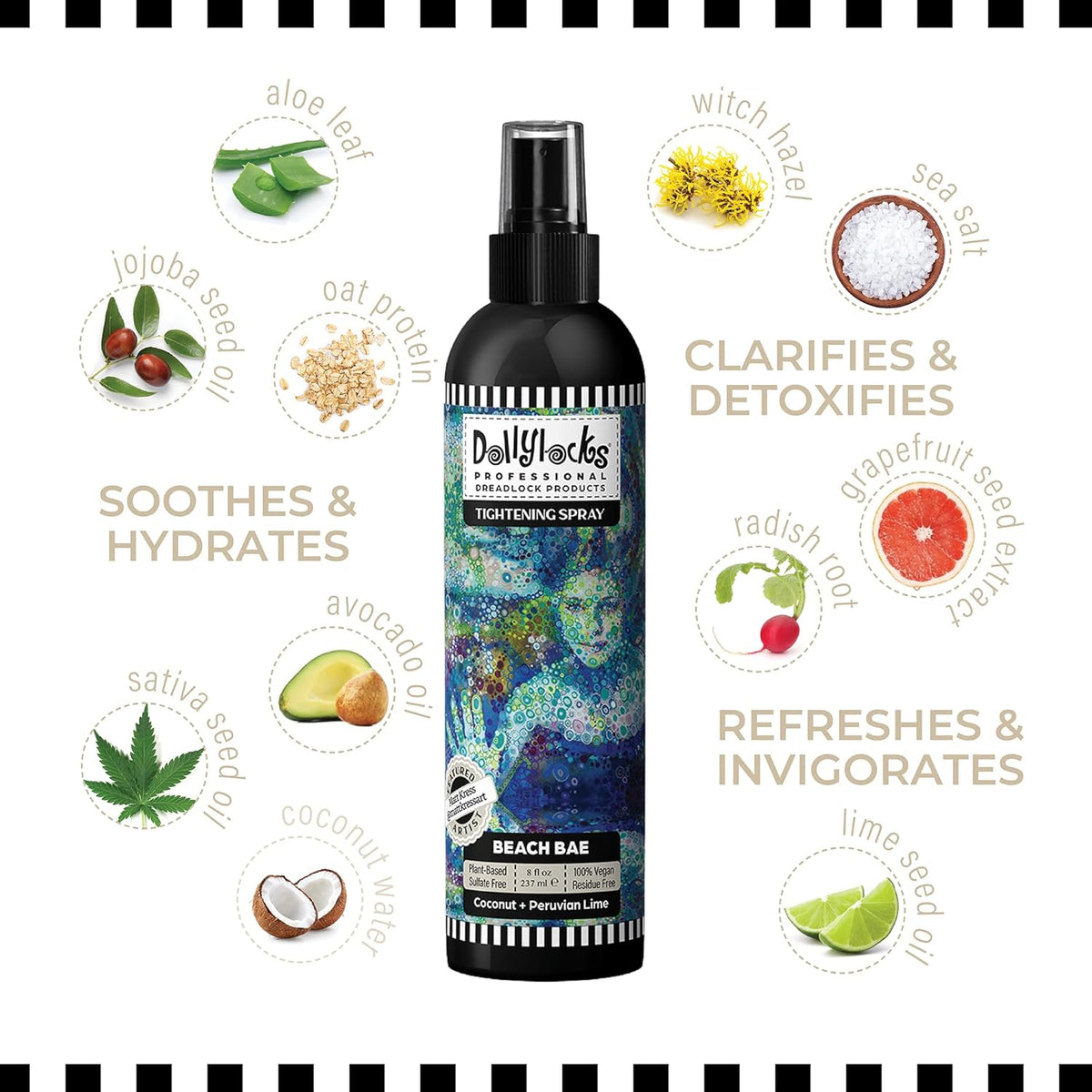 Dollylocks Tightening Spray – The Original Dreadlock Tightening Spray, Residue-Free, Coconut Lime