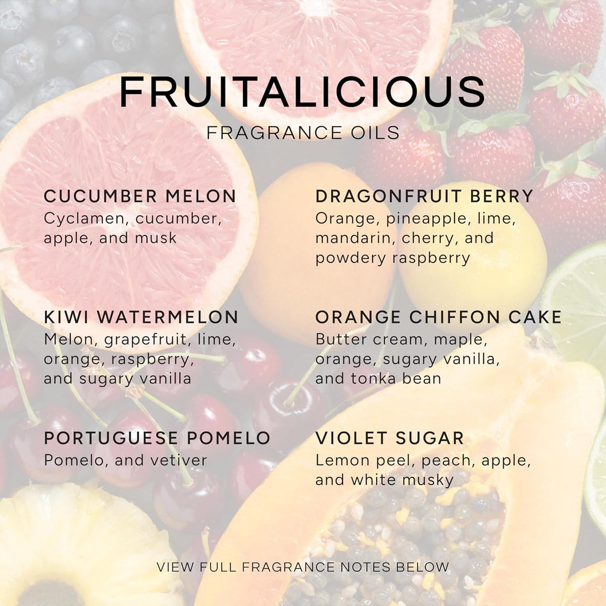 Eternal Essence Oils Fruitalicious Set of 6 Premium Fragrance Oils - Violet Sugar, Kiwi Watermelon