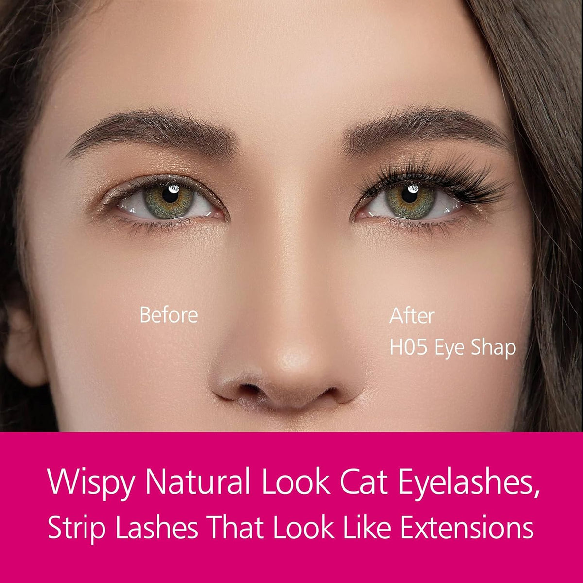 Eliace Luxurious 50 Pairs 5 Styles Cat Eye Lashes Wispy False Eyelashes Natural look 3D Mink Lashes