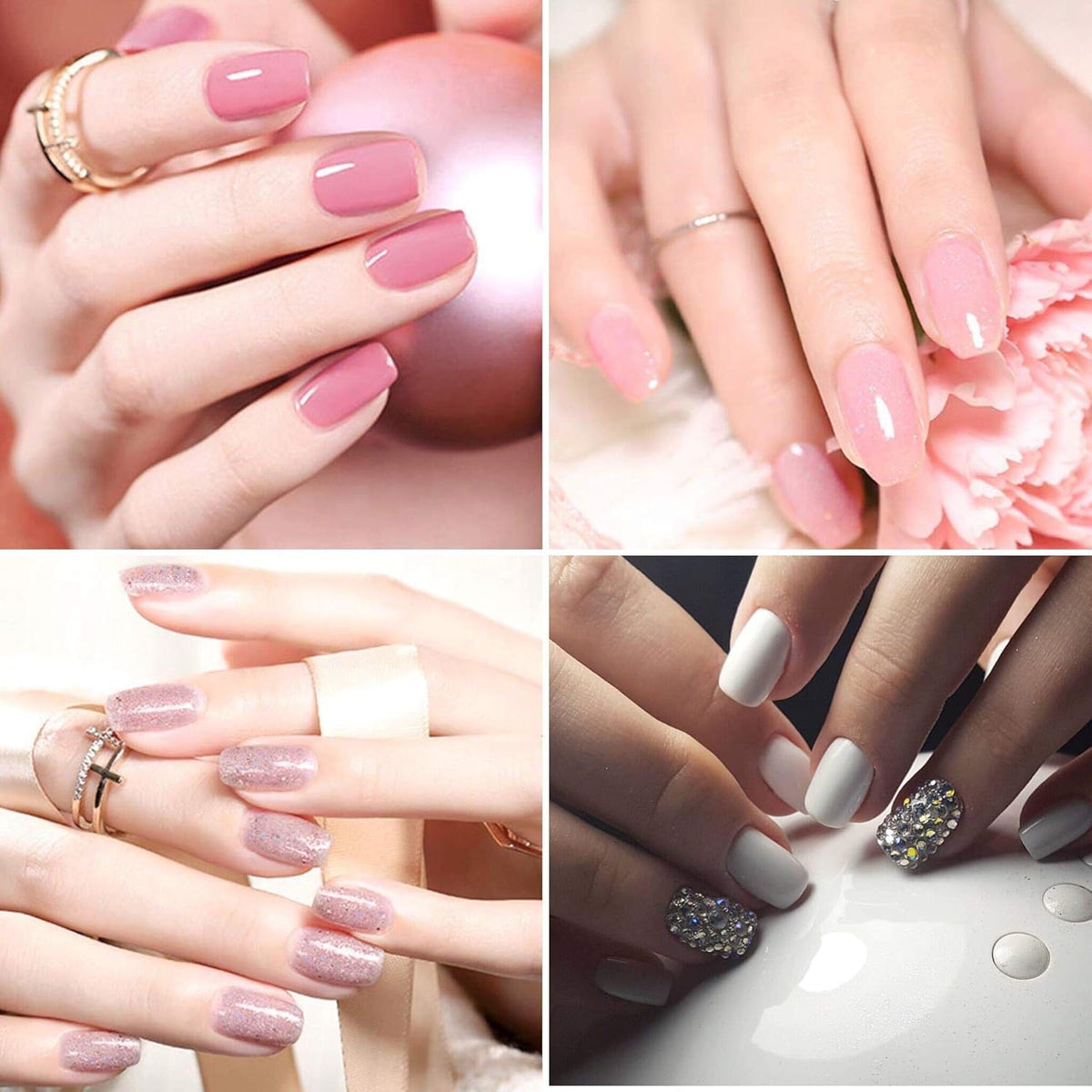 Gel Nail Polish Starter Kit - 6 Colors Gel Polish Set Base Top Coat, 36W LED Nail Dryer Lamp with