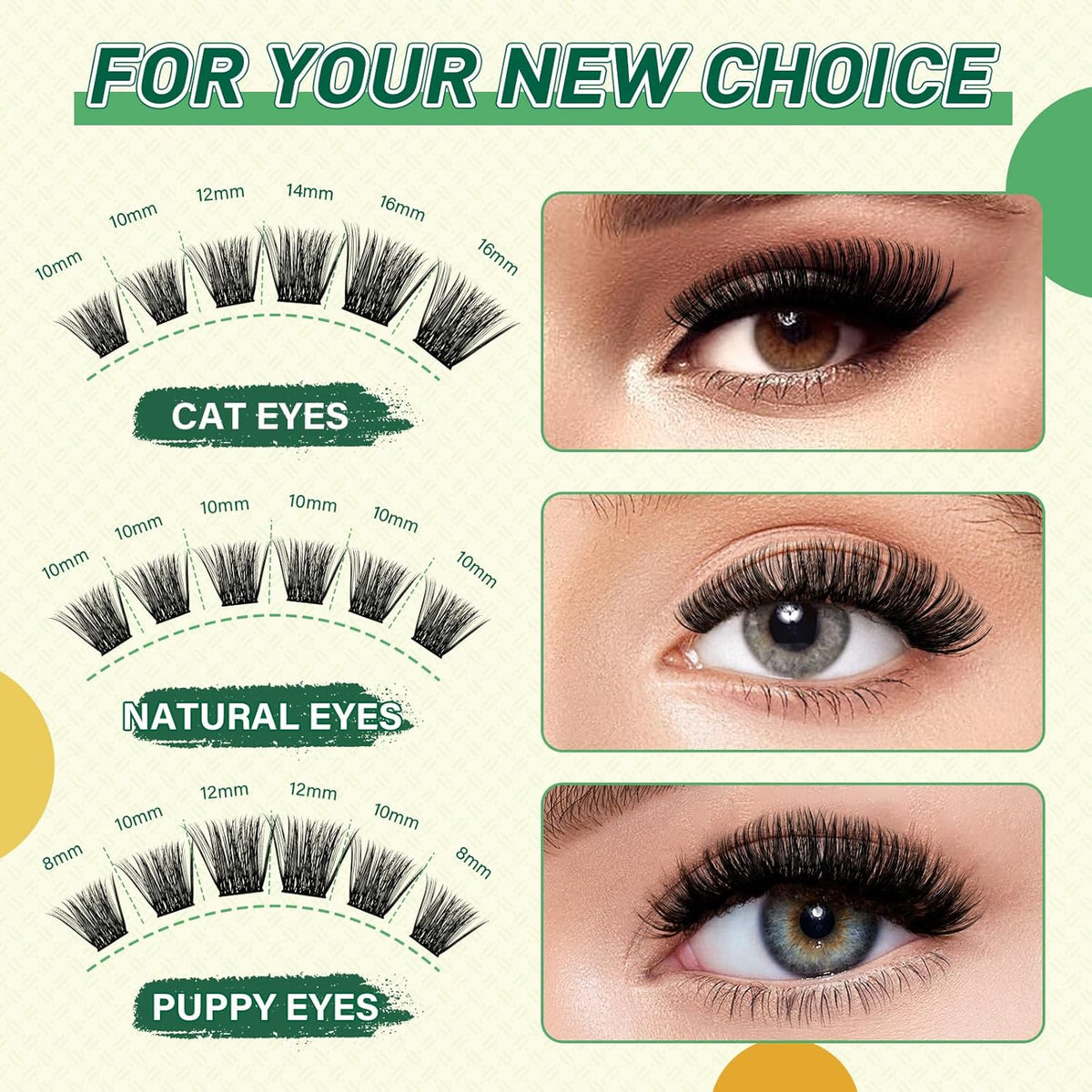 DIY Lash Extension Kit KEYYOU 144pcs Lash Clusters Eyelash Extension Kit with Mascara Brush Bond