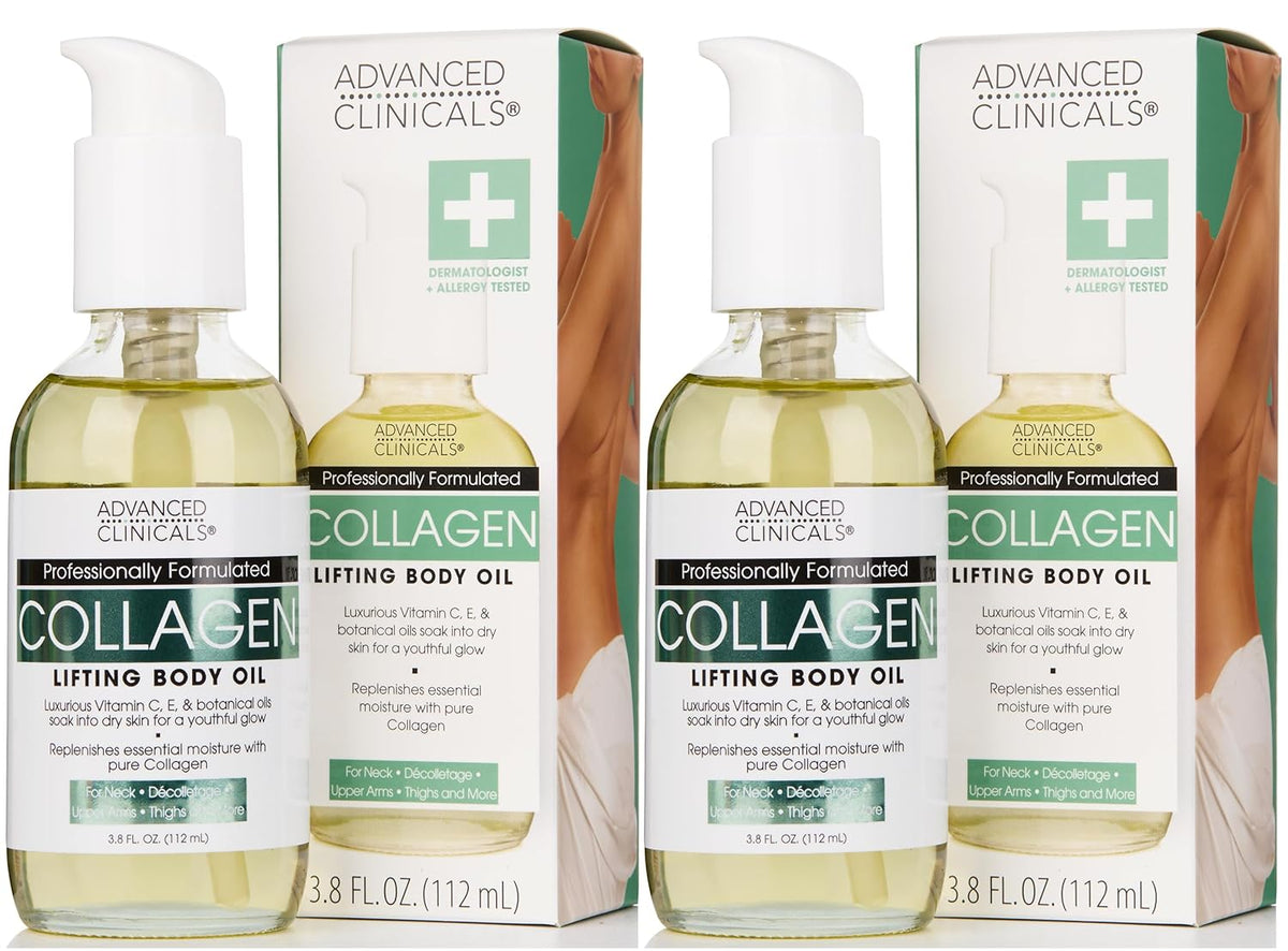 Advanced Clinicals Hydrating Collagen Oil For Body & After Shower | Visible Anti Aging Moisturizing