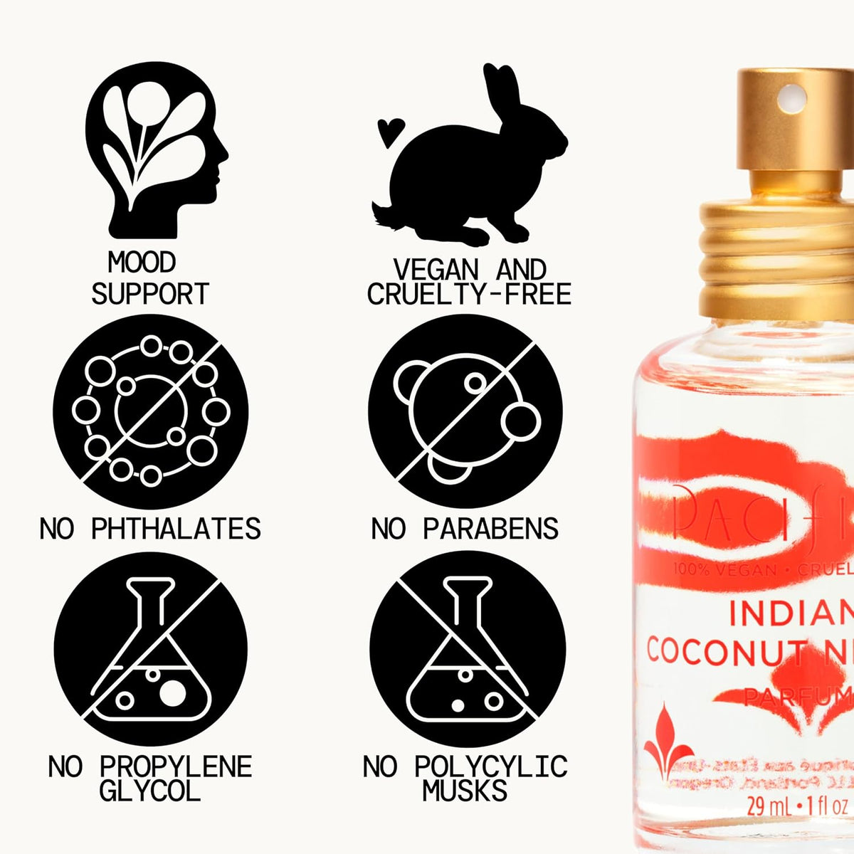 Pacifica Indian Coconut Nectar Perfume Spray – Tropical Vanilla & Coconut Fragrance, Layerable