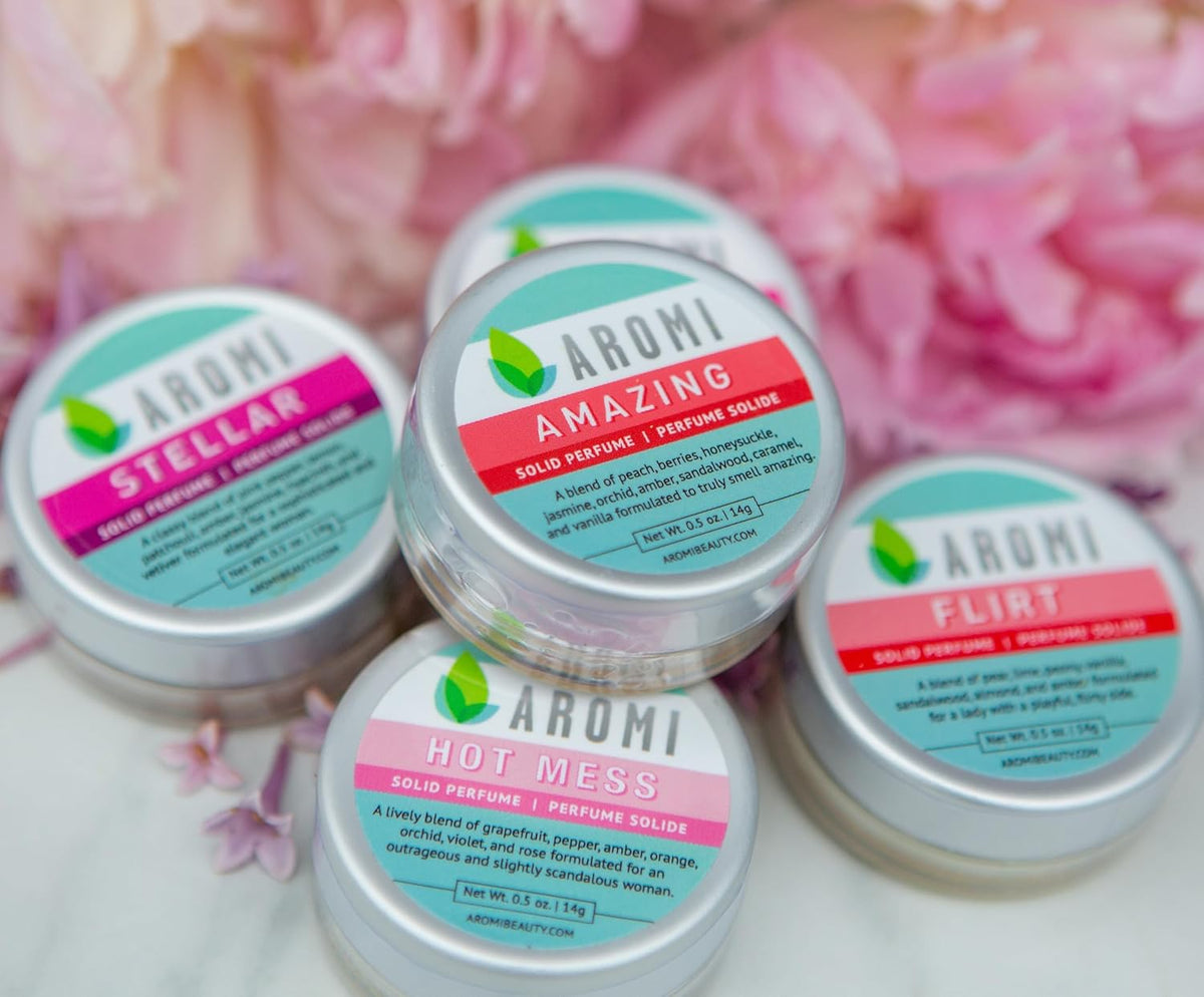 Aromi Hot Mess Solid Perfume | Fruity, Floral Fragrance, Vegan, Cruelty-free, Wax Scent, Travel
