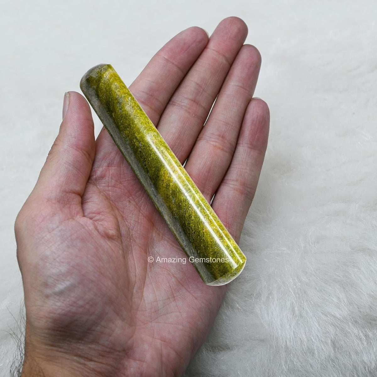 Amazing Gemstone Vesuvianite Crystal Wand Massage Stick - Pelvic Wand Gua Sha for Adults - Crystals