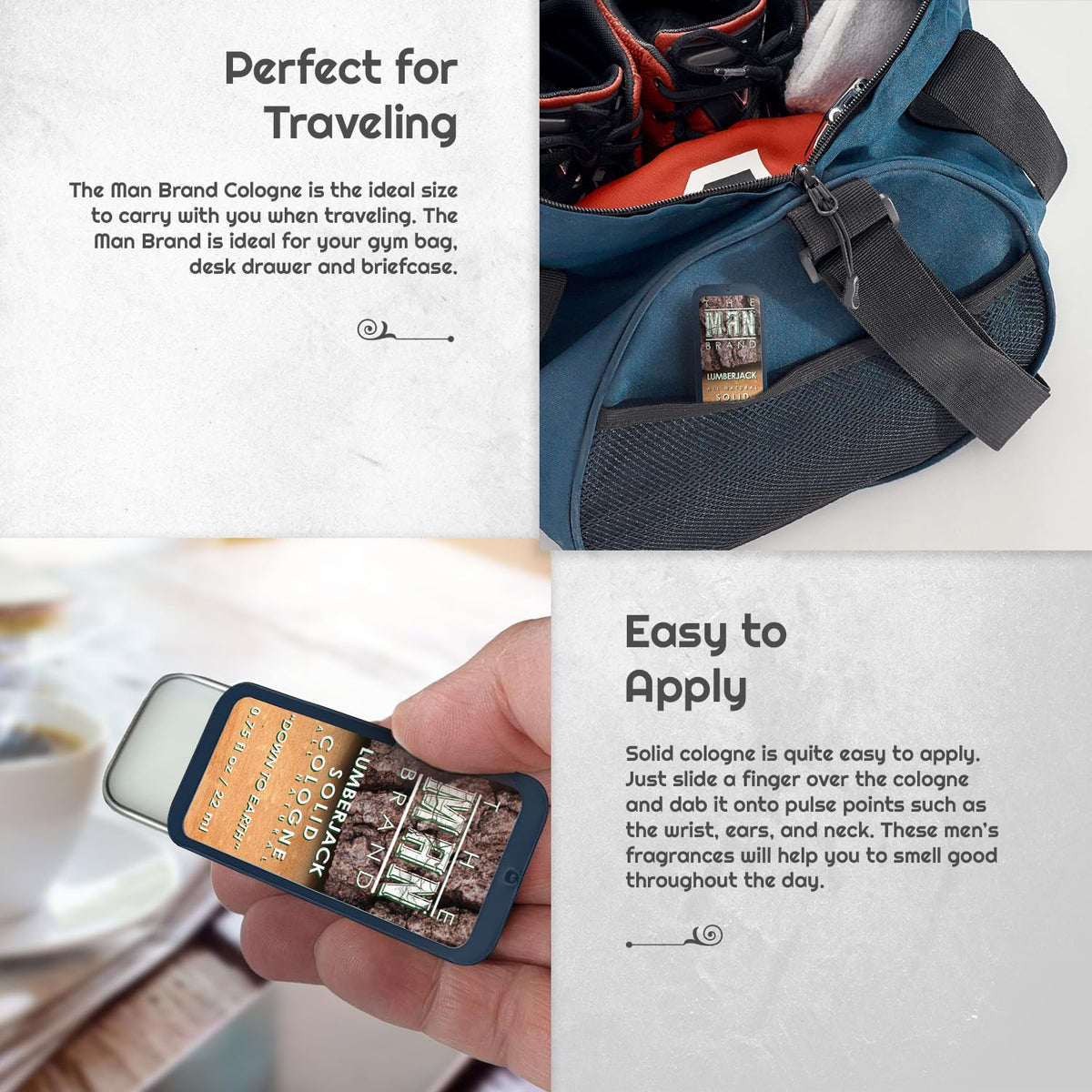 Lumberjack Solid Cologne - Natural Men's Cologne - Men's fragrance Wax Cologne, Lumberjack Travel