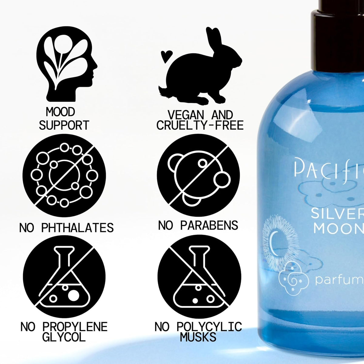 Pacifica Silver Moon Vanilla Almond Spice Perfume – Warm Gourmand Clean Fragrance for Women, 2 fl