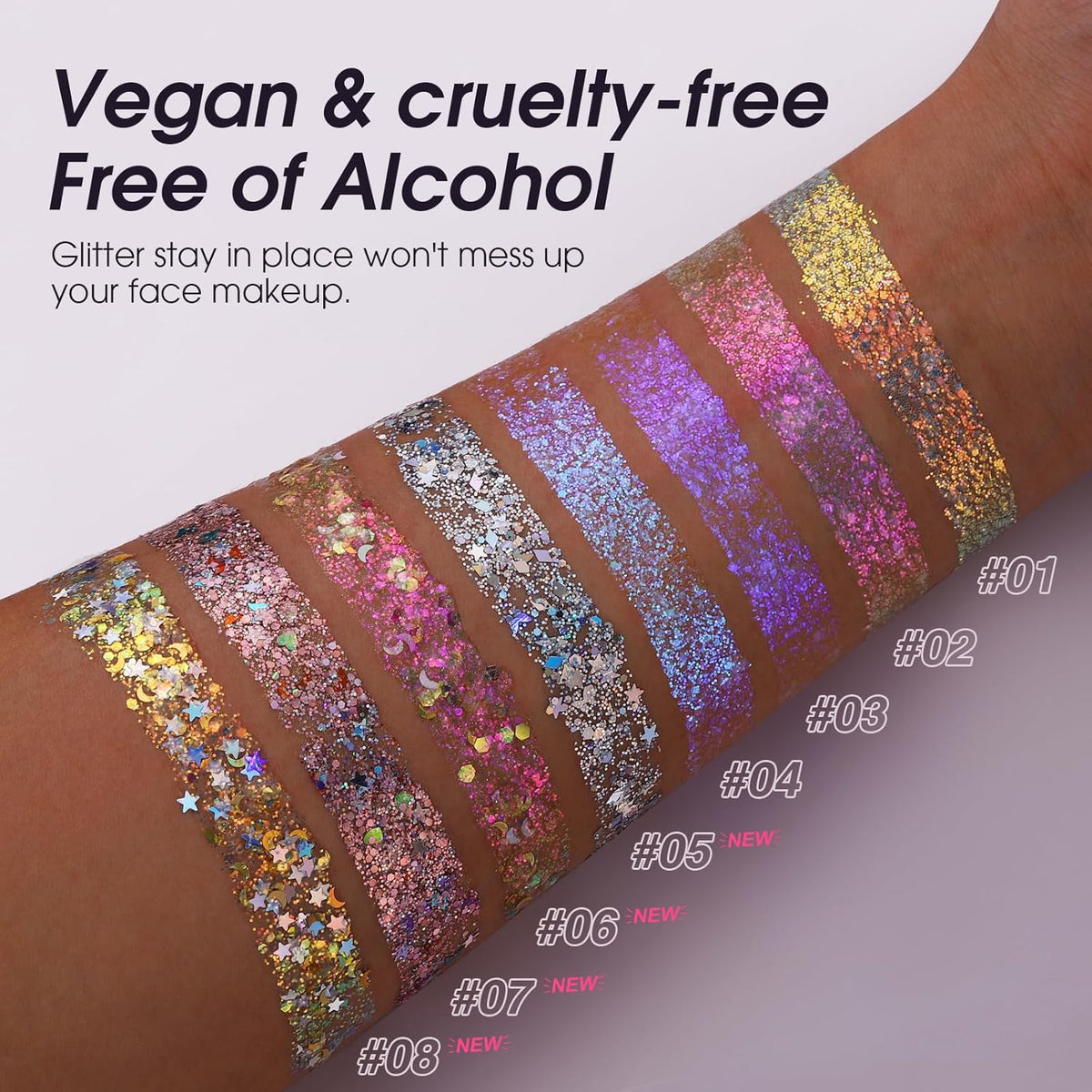 LANGMANNI Holographic Body Glitter Gel for Body, Face, Hair and Lip.Color Changing Glitter Gel