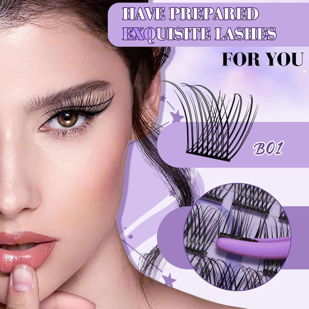 Lash Extension Kit B01 Eyelash Extension Kit B&Qaugen DIY Lash Extension Kit 156 PCS Lash Clusters