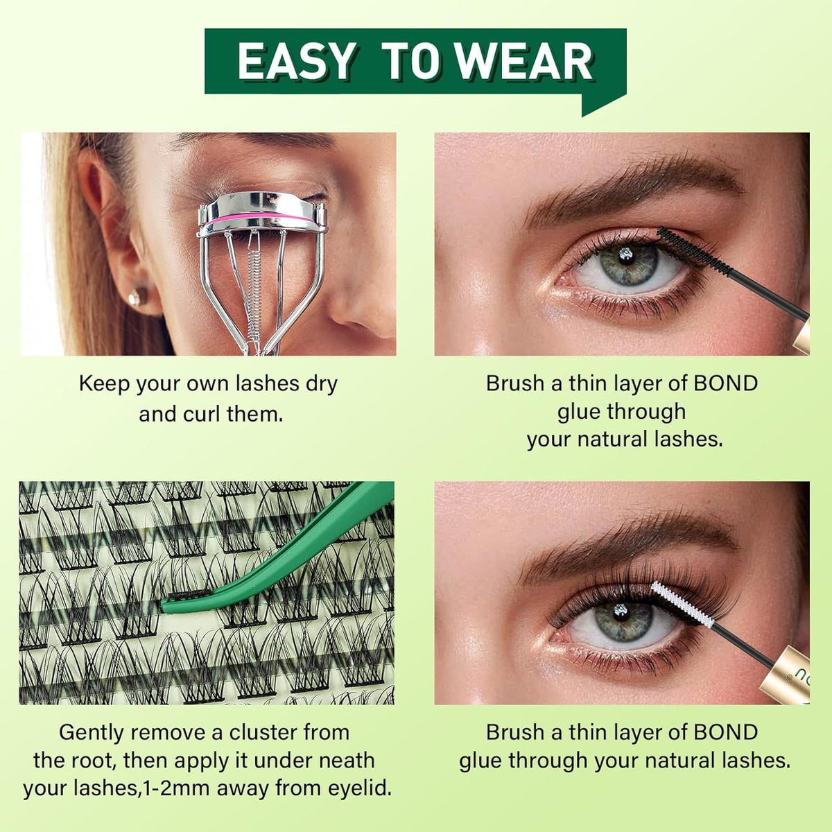 Natural Lash Clusters Wispy Eyelash Clusters 144 pcs Cluster Eyelash Extensions D Curl Individual